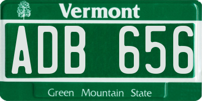 VT license plate ADB656