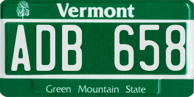 VT license plate ADB658