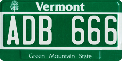 VT license plate ADB666