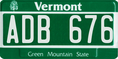 VT license plate ADB676