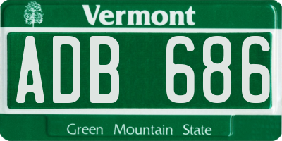 VT license plate ADB686
