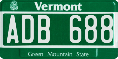 VT license plate ADB688