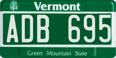 VT license plate ADB695