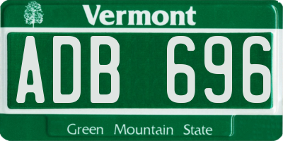 VT license plate ADB696