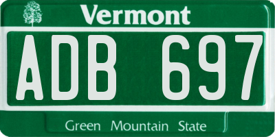 VT license plate ADB697