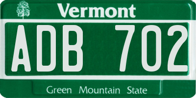 VT license plate ADB702