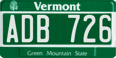 VT license plate ADB726
