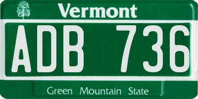 VT license plate ADB736