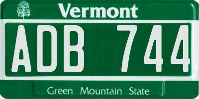 VT license plate ADB744