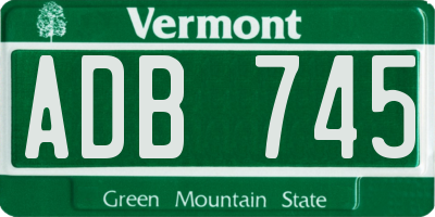VT license plate ADB745