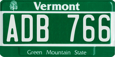 VT license plate ADB766