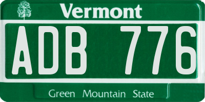VT license plate ADB776