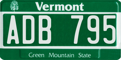 VT license plate ADB795