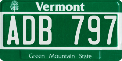 VT license plate ADB797