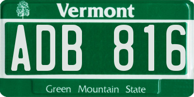 VT license plate ADB816