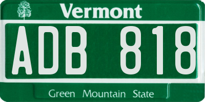 VT license plate ADB818