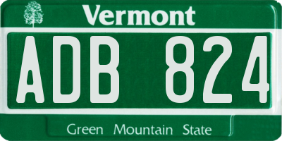 VT license plate ADB824