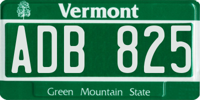 VT license plate ADB825