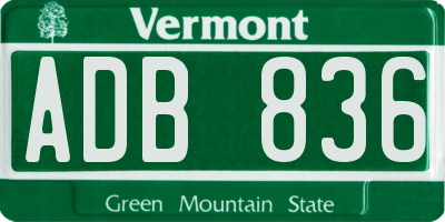 VT license plate ADB836