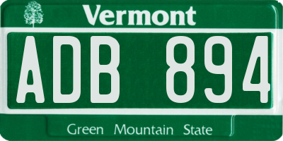 VT license plate ADB894