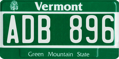 VT license plate ADB896