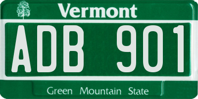 VT license plate ADB901