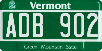 VT license plate ADB902