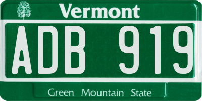 VT license plate ADB919