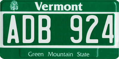 VT license plate ADB924