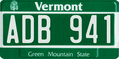 VT license plate ADB941