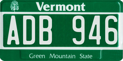 VT license plate ADB946
