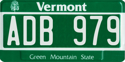 VT license plate ADB979
