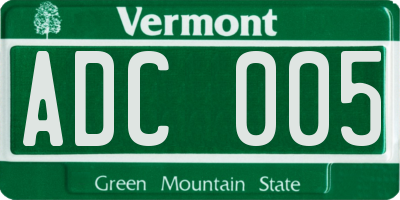 VT license plate ADC005