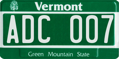 VT license plate ADC007