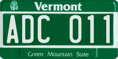 VT license plate ADC011