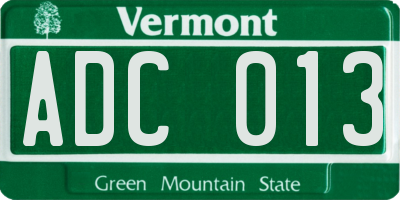 VT license plate ADC013