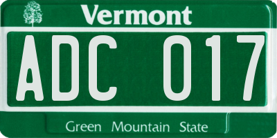 VT license plate ADC017