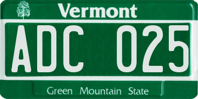 VT license plate ADC025