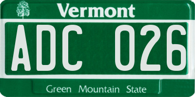 VT license plate ADC026