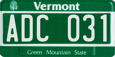 VT license plate ADC031