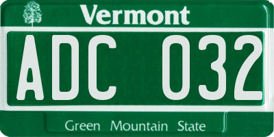 VT license plate ADC032