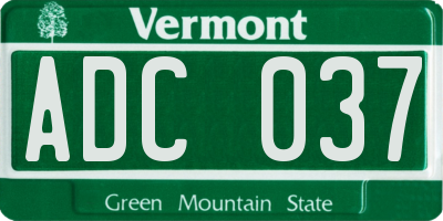 VT license plate ADC037