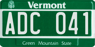 VT license plate ADC041