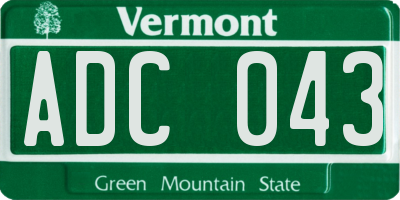VT license plate ADC043