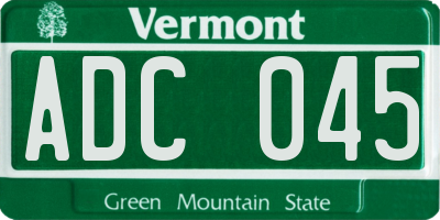 VT license plate ADC045