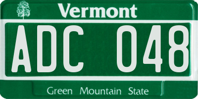 VT license plate ADC048