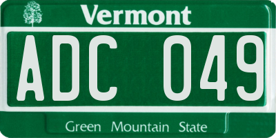 VT license plate ADC049