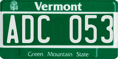 VT license plate ADC053