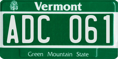 VT license plate ADC061