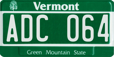 VT license plate ADC064